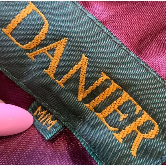 Danier Blue 5-Button V-Neck Long Sleeve Genuine Leather Blazer Jacket VTG Med - Picture 12 of 14